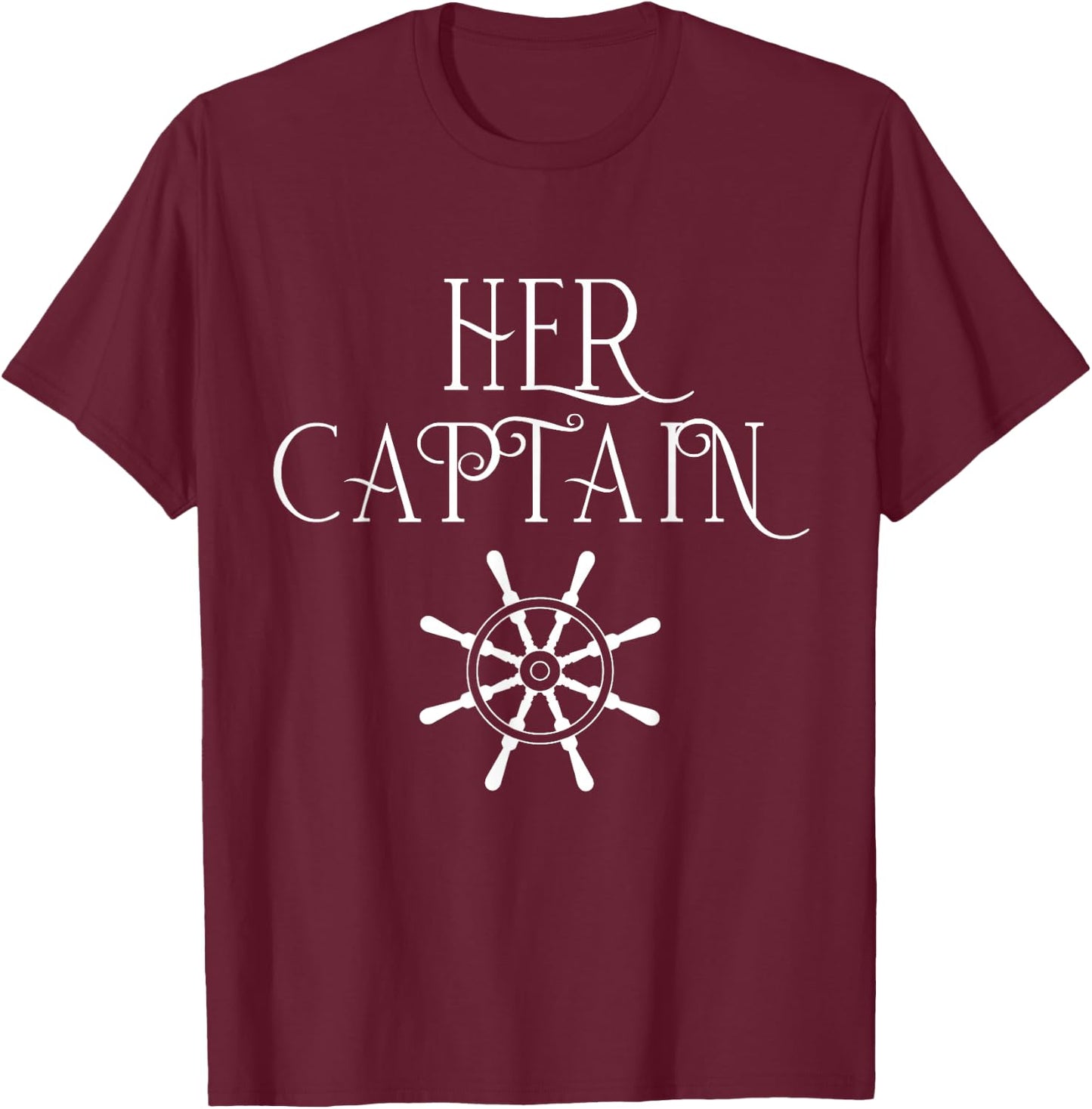 Cruise Her Captain His Anchor Couple Matching Boat lover T-Shirt - T-Shirt | Maroon