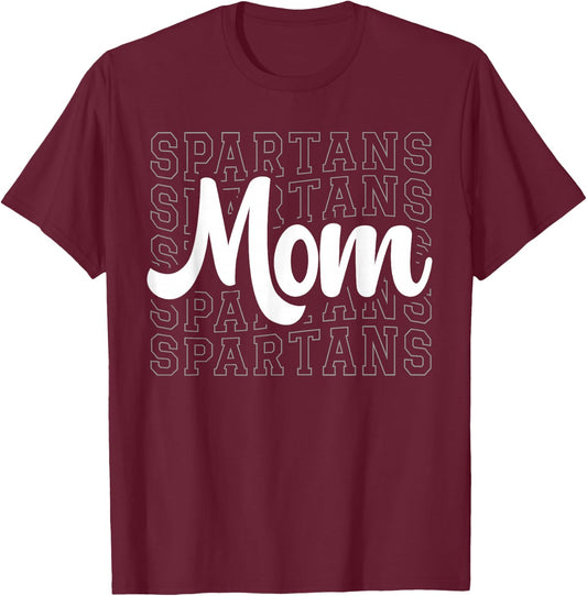 Spartans Sports Mascot - For Spartans Game Day Mom Momma T-Shirt - T-Shirt | Maroon