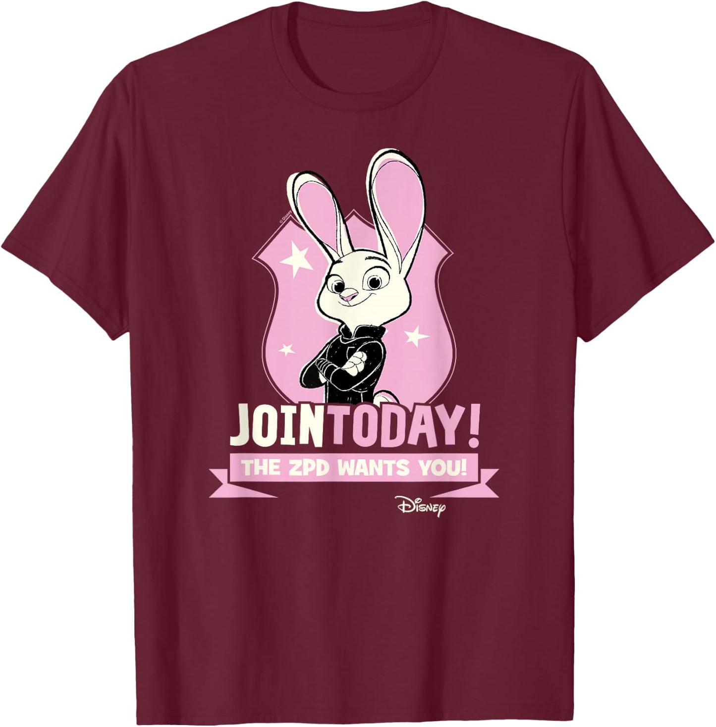 Zootopia - Judy Join Today The ZPD Wants You T-Shirt - T-Shirt | Maroon