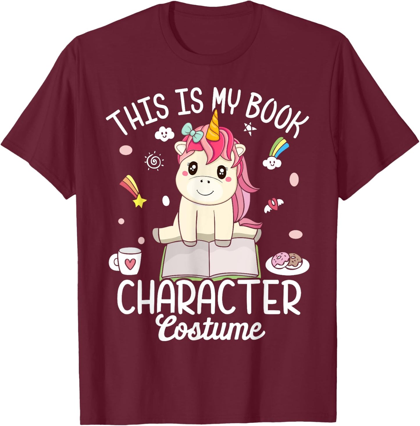 Book Character Costume Book Reader Girl Book Lover T-Shirt - T-Shirt | Maroon