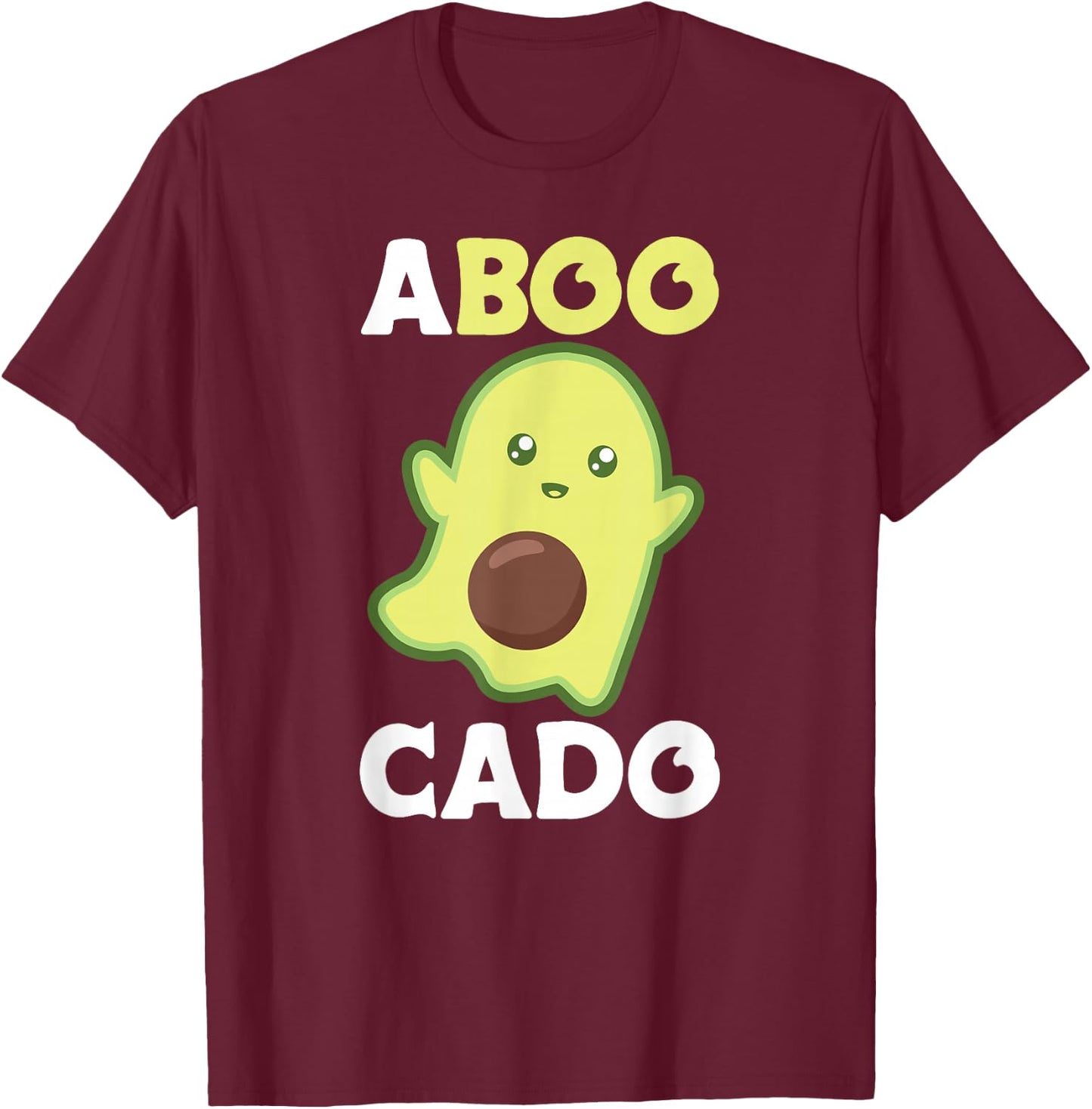 Avocado Ghost For Halloween Funny Avocados Pun T-Shirt - T-Shirt | Maroon