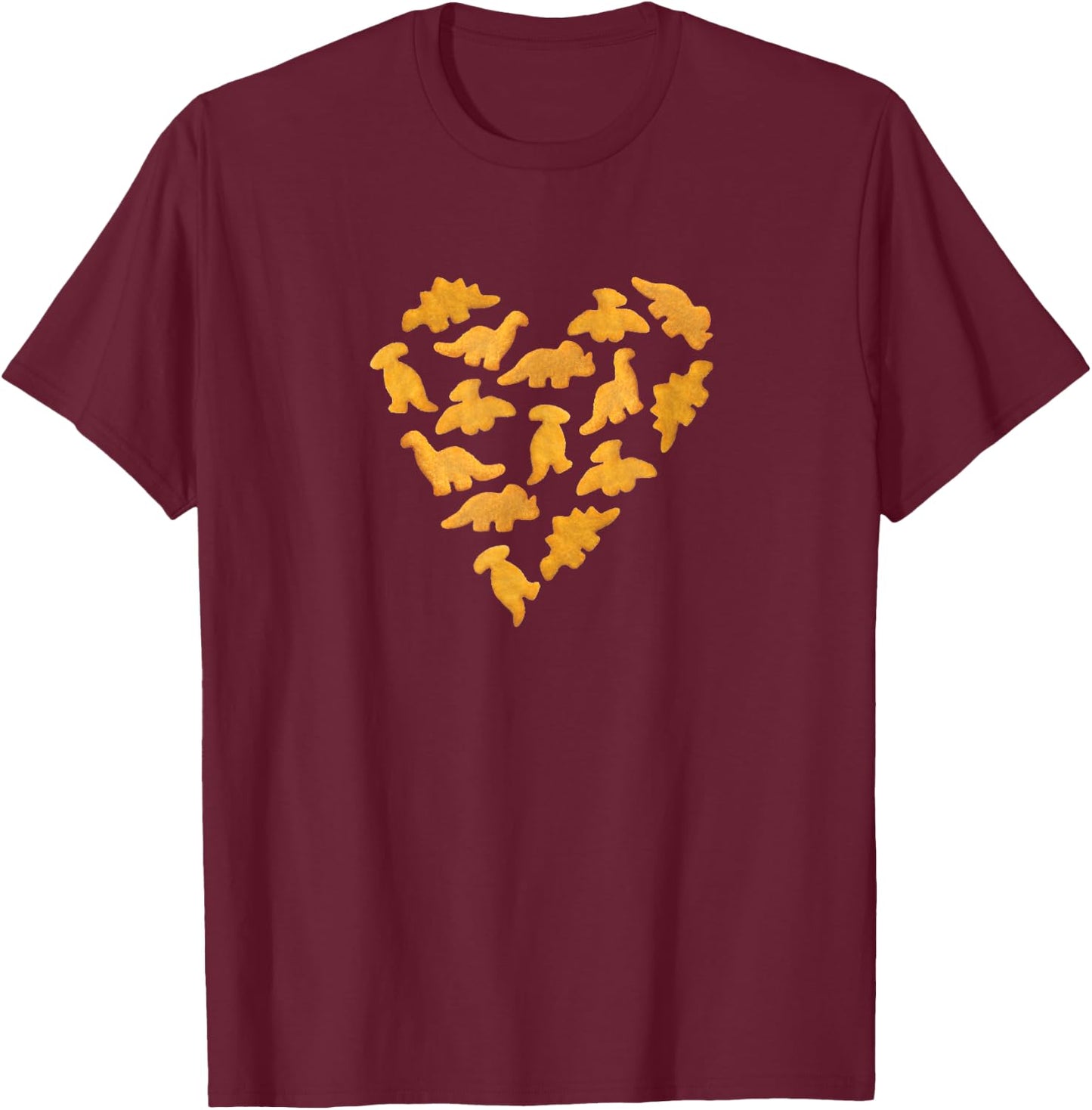 I Love Dino Chicken Nuggets Dinosaur Nuggets T-Shirt - T-Shirt | Maroon