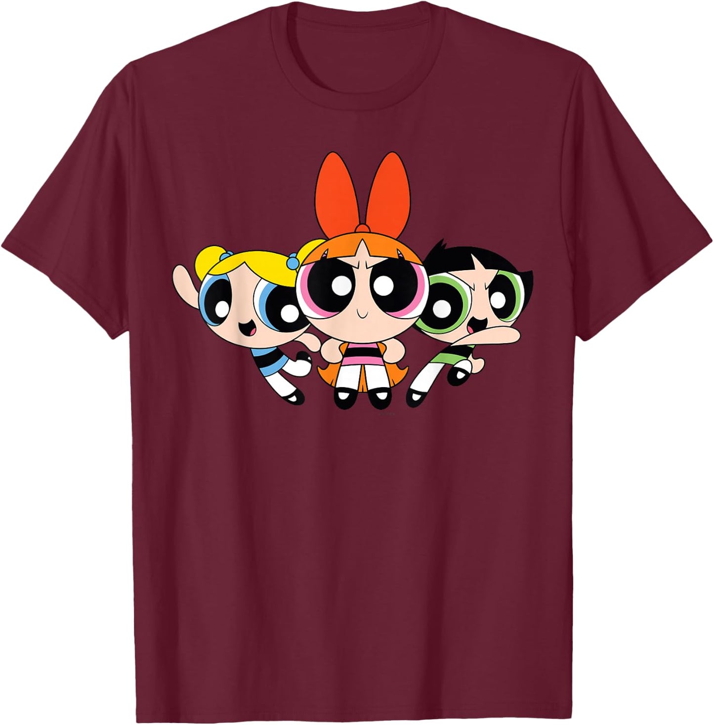 The Powerpuff Girls Team Fashion T-Shirt - T-Shirt | Maroon