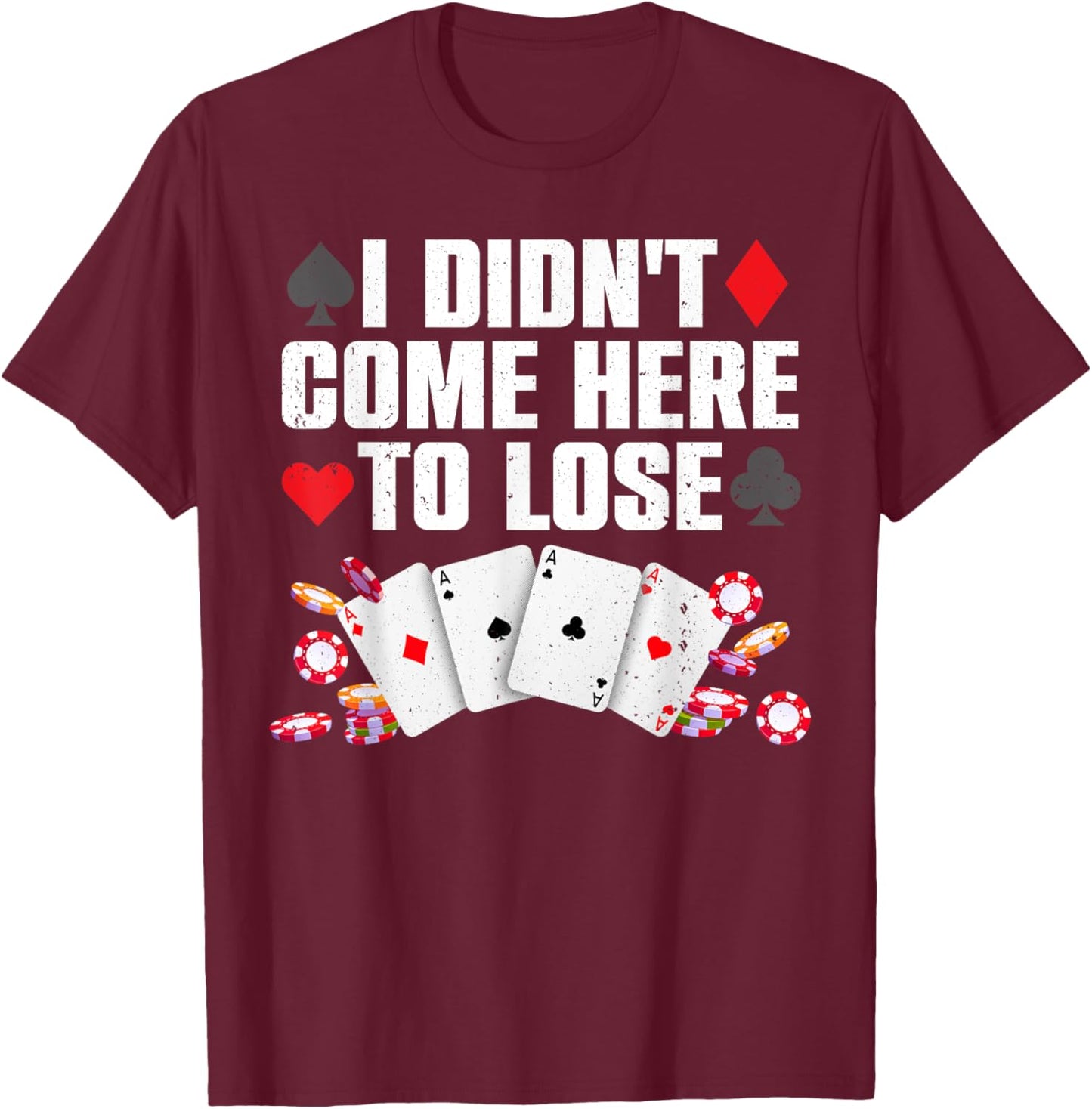Cool Poker Player Art Women Casino Lover Gamblers T-Shirt - T-Shirt | Maroon
