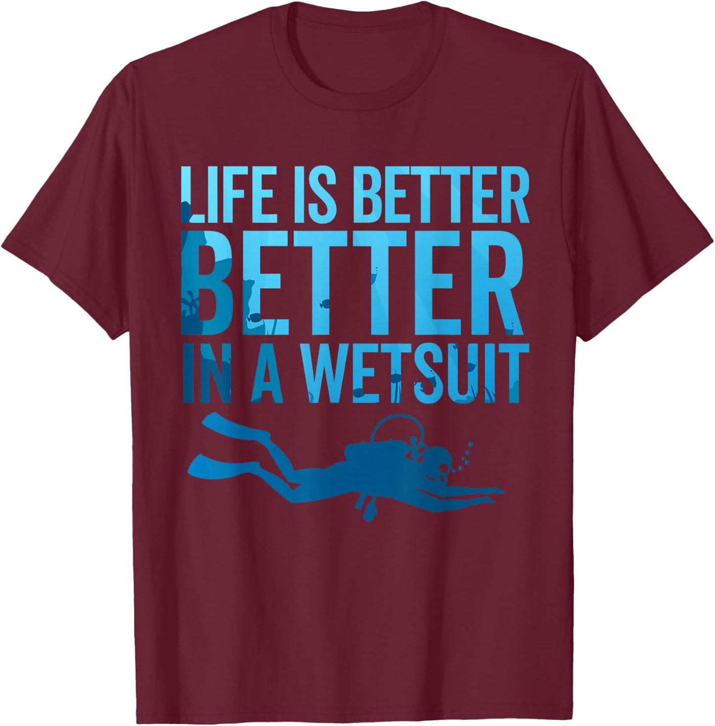 Scuba Diving Women Diver Funny Dive Clothes Apparel T-Shirt - T-Shirt | Maroon