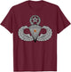 US Army Jumpmaster Badge - Master Parachutist Combat Star T-Shirt - T-Shirt | Maroon