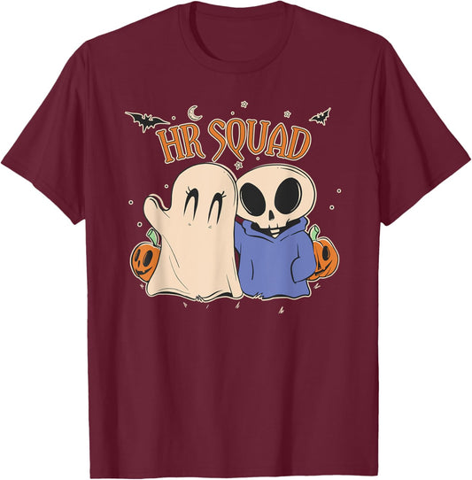 Halloween HR Squad Costume Funny Human Resource T-Shirt - T-Shirt | Maroon