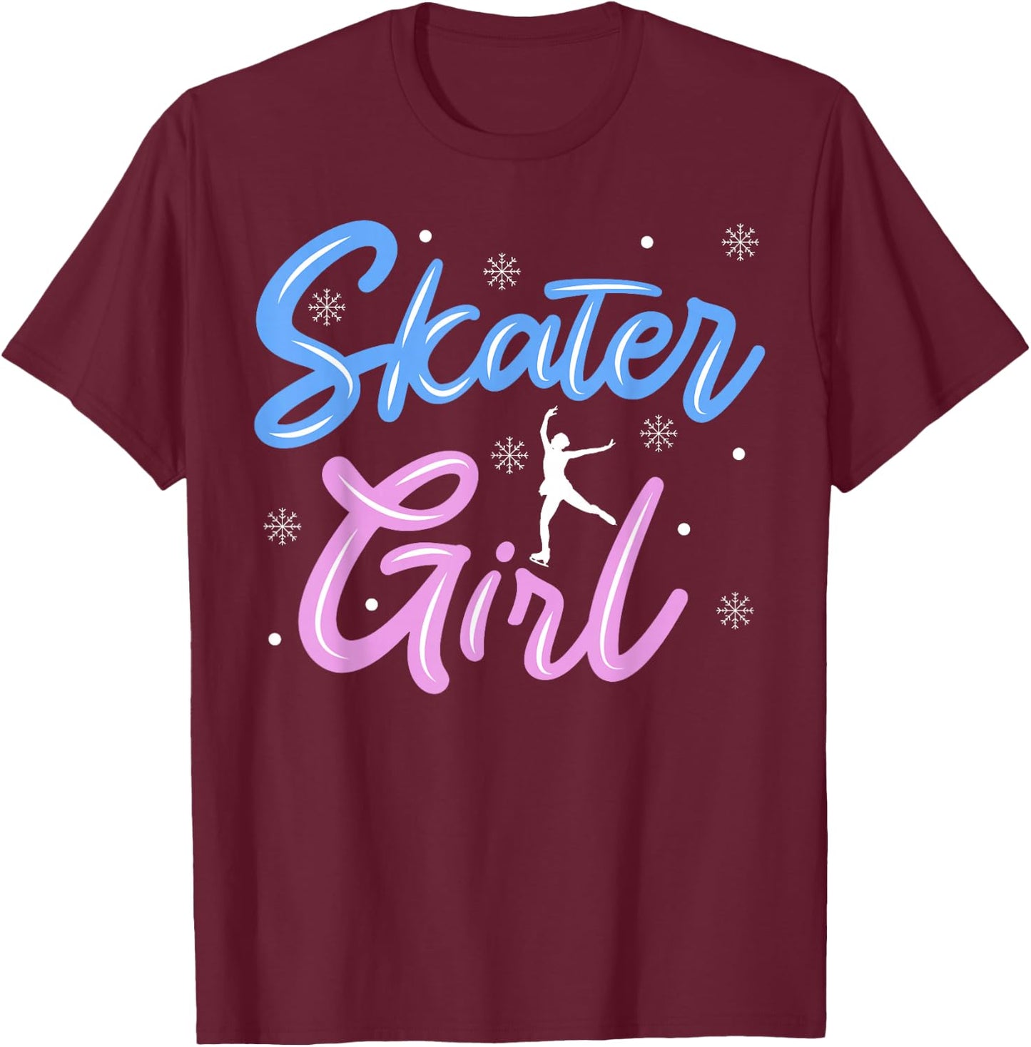 Skater Girl Ice Skating Figure Skating T-Shirt - T-Shirt | Maroon