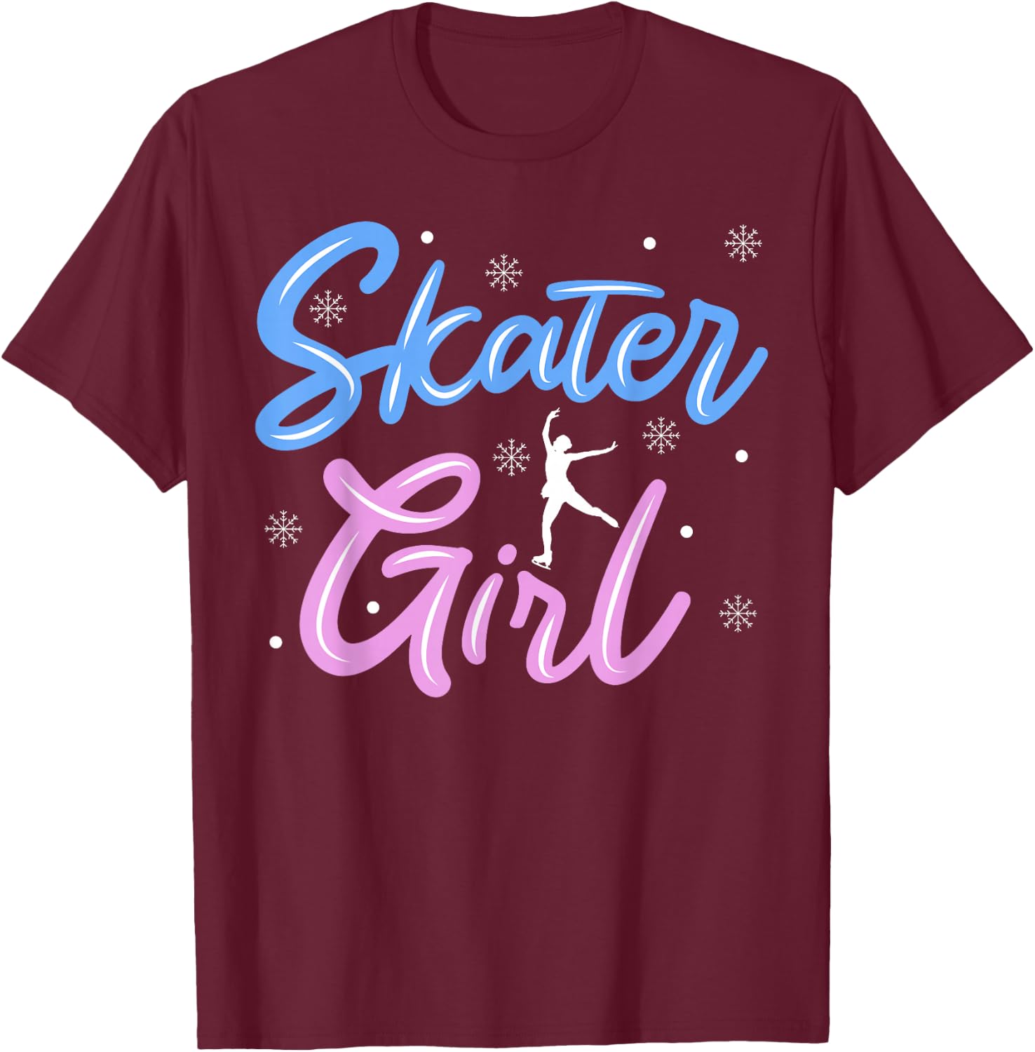 Skater Girl Ice Skating Figure Skating T-Shirt - T-Shirt | Maroon