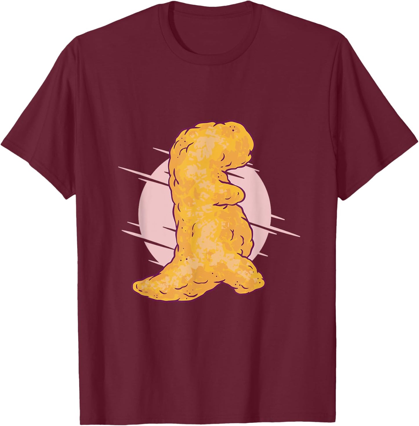 Dino Nugget Dinosaur Chicken Nugget Funny Graphic T-Shirt - T-Shirt | Maroon