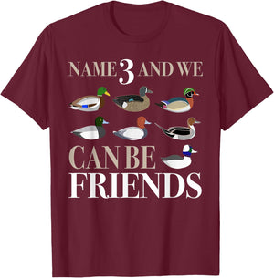 Duck Hunting Waterfowl Hunters Different Duck Species T-Shirt - T-Shirt | Maroon