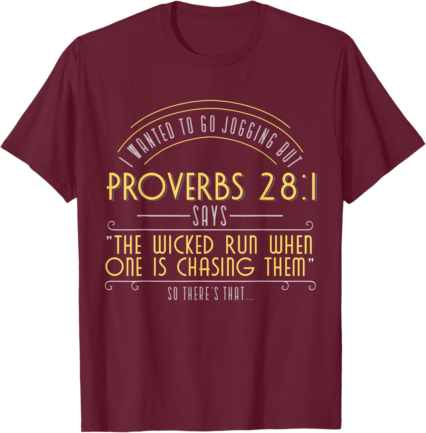 Jogging Workout Bible Verse Fitness Gym Christian Apparel T-Shirt - T-Shirt | Maroon