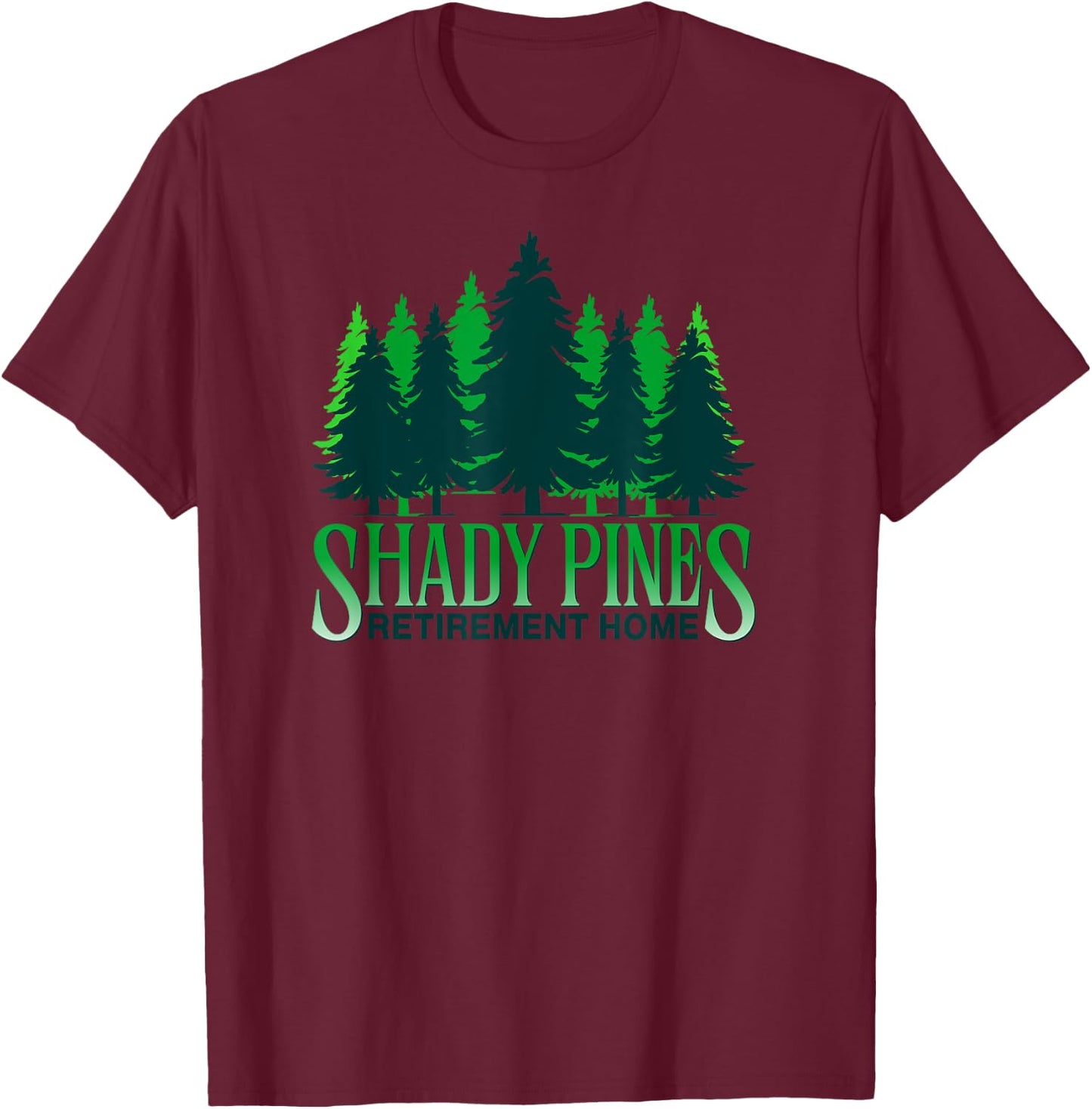Shady Pines Pine Tree Outdoor Hiking T-Shirt - T-Shirt | Maroon