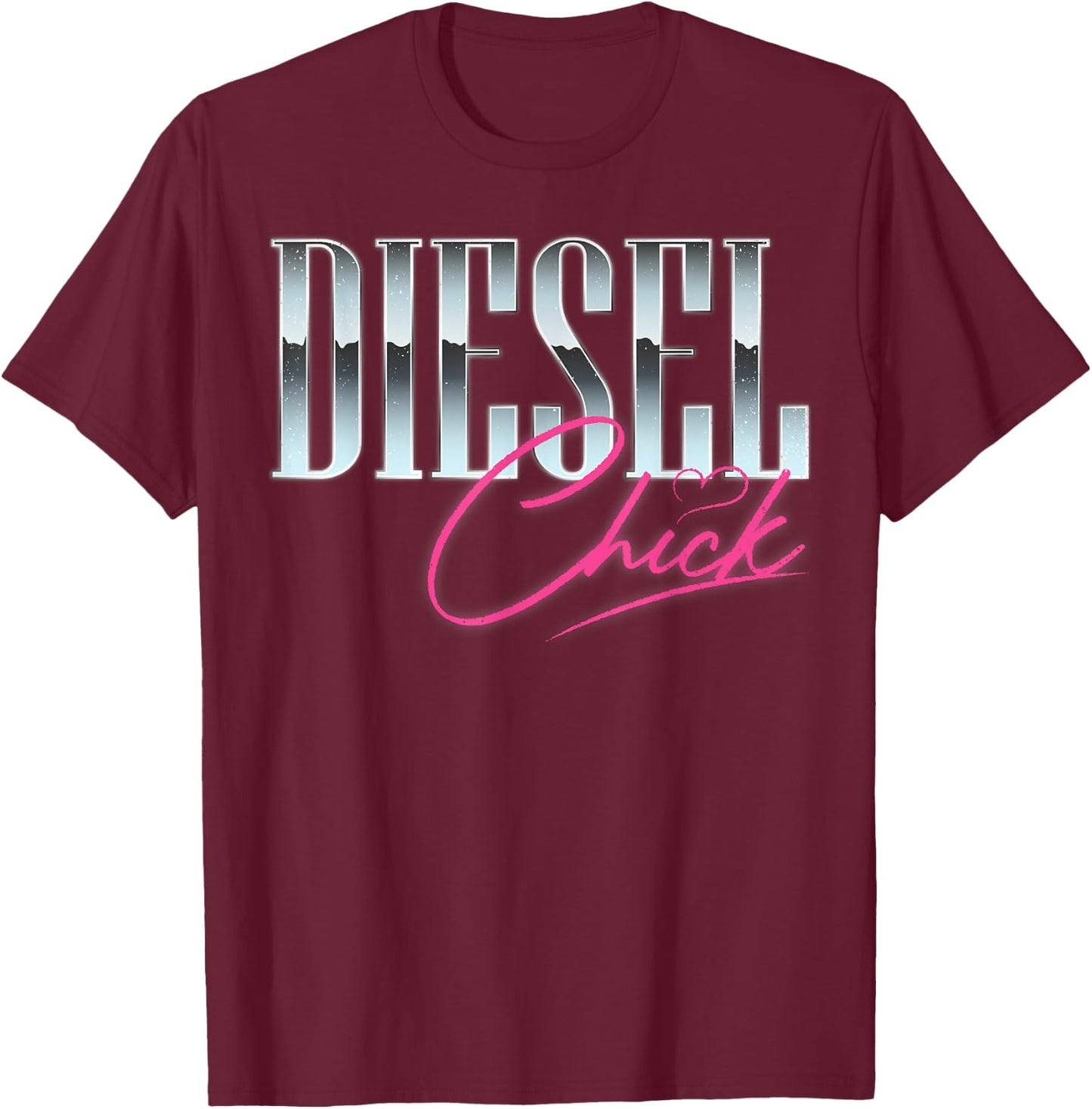Diesel Chick Trucker Truck Driver Funny Women Retro Vintage T-Shirt - T-Shirt | Maroon