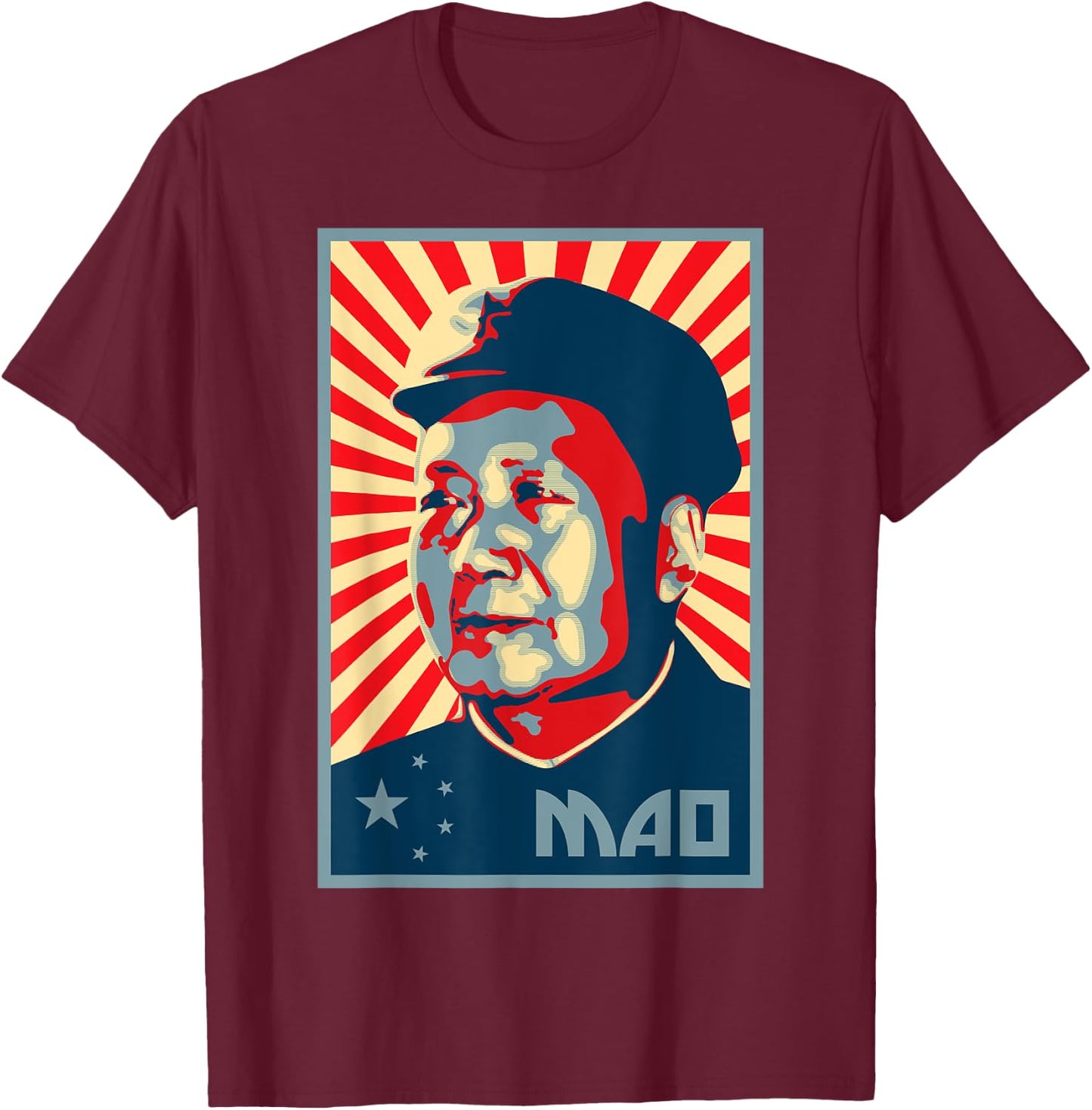 Mao Zedong Tse Tung Chairman Mao China Chinese Patriot T-Shirt - T-Shirt | Maroon