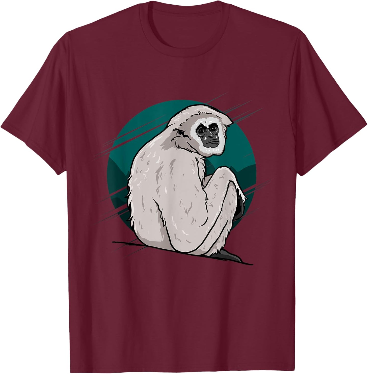 Funny Gibbon Monkey T-Shirt - T-Shirt | Maroon
