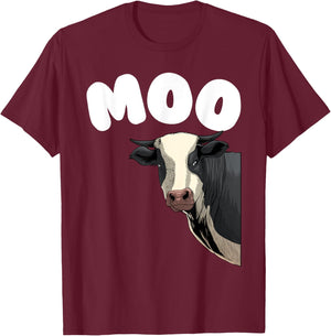 Cool Cow Women Moo Cow Farmer Herd Cows Cattle Lover T-Shirt - T-Shirt | Maroon