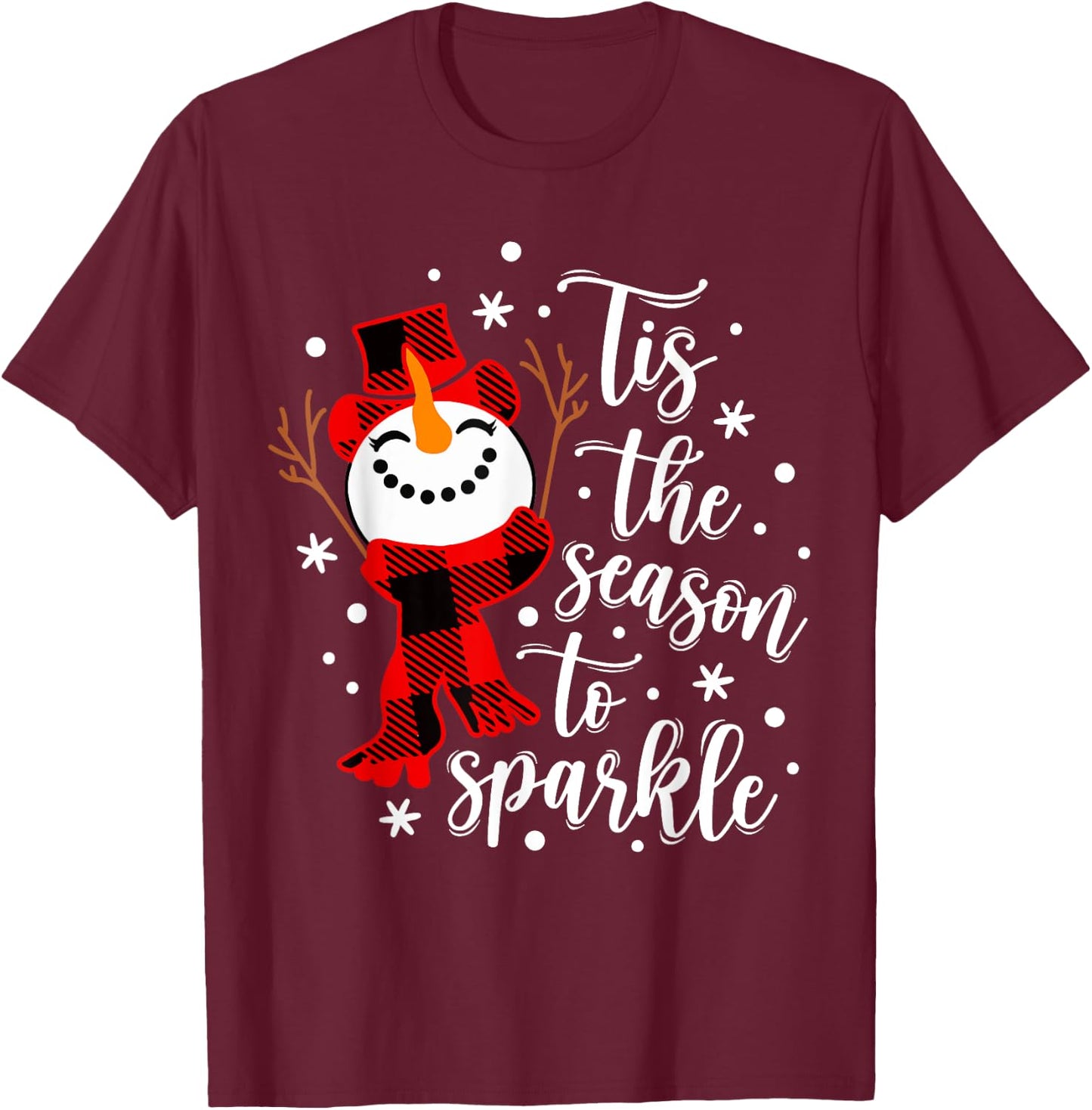 Tis The Season To Sparkle Matching Family T-Shirt - T-Shirt | Maroon