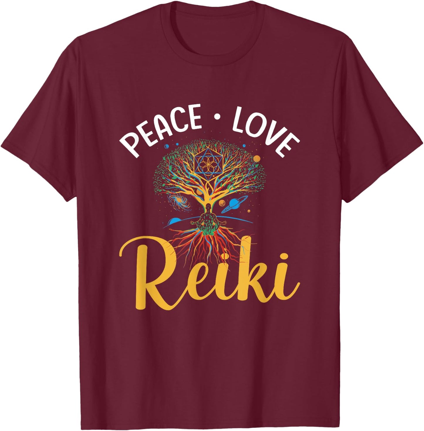 Holistic Reiki Healing Reiki Practitioner T-Shirt - T-Shirt | Maroon