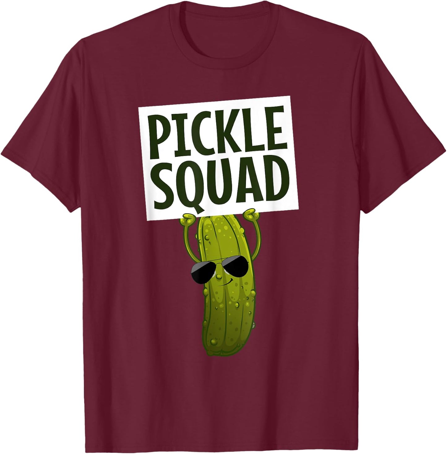 Cute Pickle Design Women Kids Cucumber Pickle Lover T-Shirt - T-Shirt | Maroon
