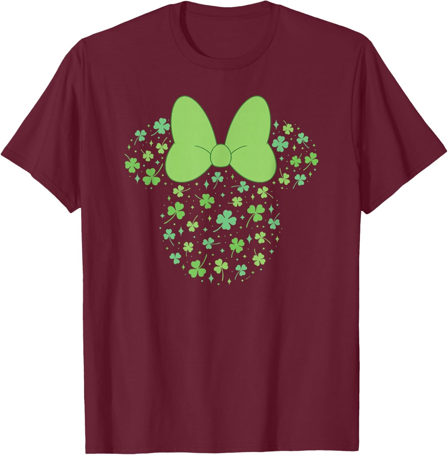 Disney Minnie Mouse Icon Shamrock Clovers St Patrick's Day T-Shirt - T-Shirt | Maroon