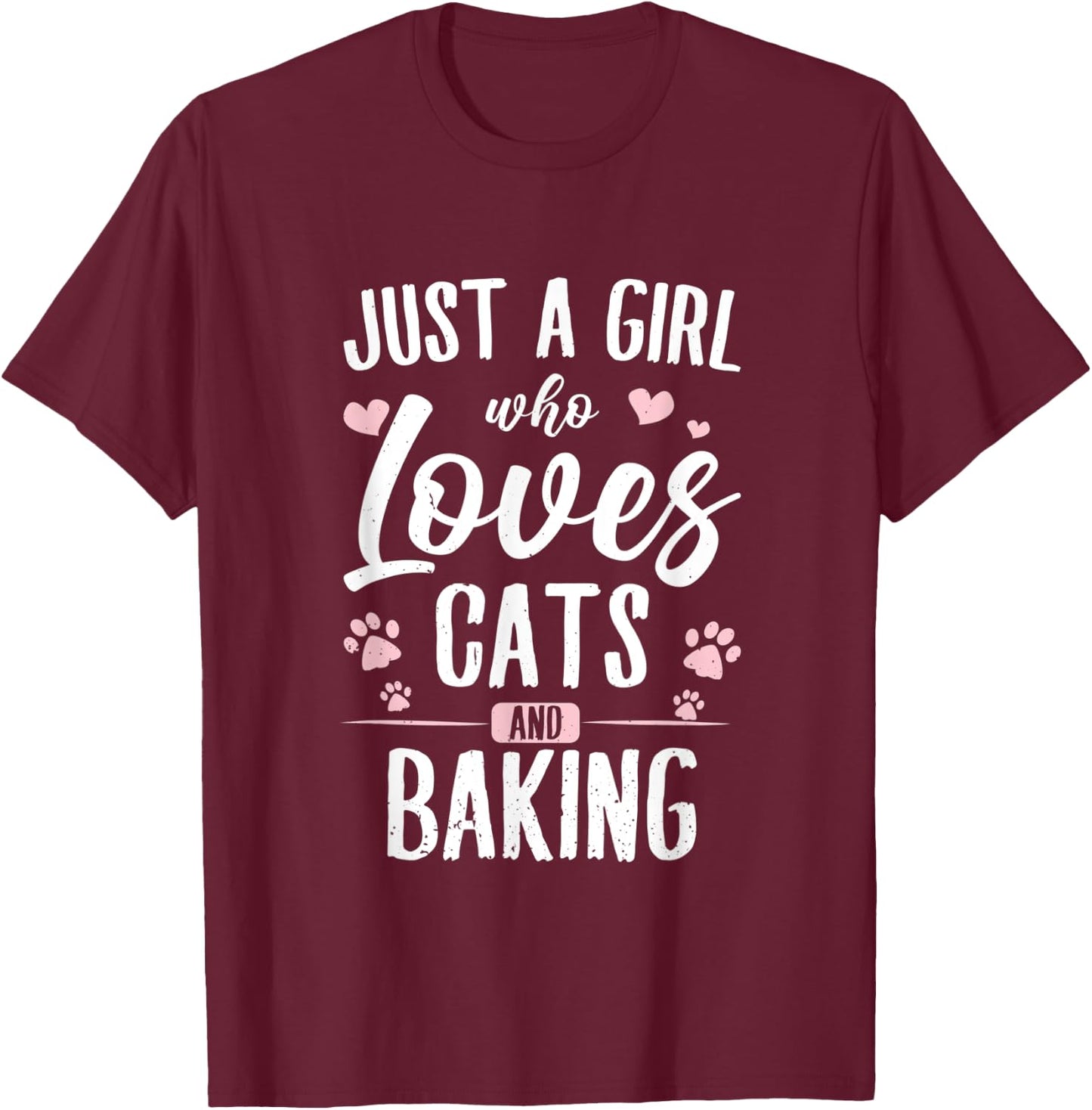 Baker & Bake Fans of Baking Supplies & Cats Lover | Baking T-Shirt - T-Shirt | Maroon