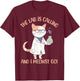 Girls Lab Calling Science Funny Lab Cat Laboratory Chemistry T-Shirt - T-Shirt | Maroon