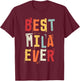 I Love Mila Retro Vintage Text Birth Names Best Mila T-Shirt - T-Shirt | Maroon