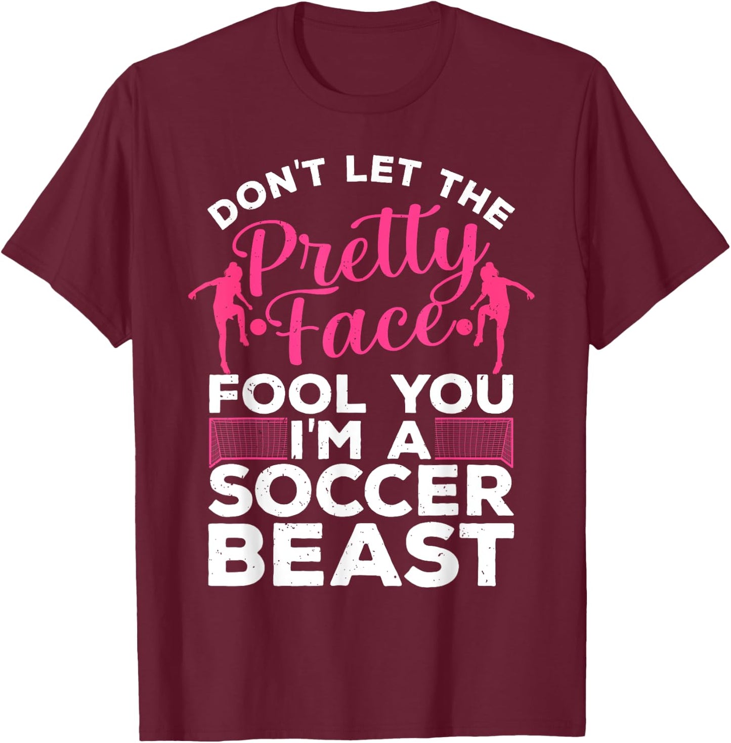 Funny Soccer Art Girls Soccer Player Sport Lover T-Shirt - T-Shirt | Maroon