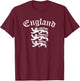 England Lion Symbol English Pride T-Shirt - T-Shirt | Maroon