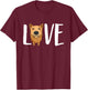Love Red Heeler Australian Cattle Dog T-Shirt - T-Shirt | Maroon