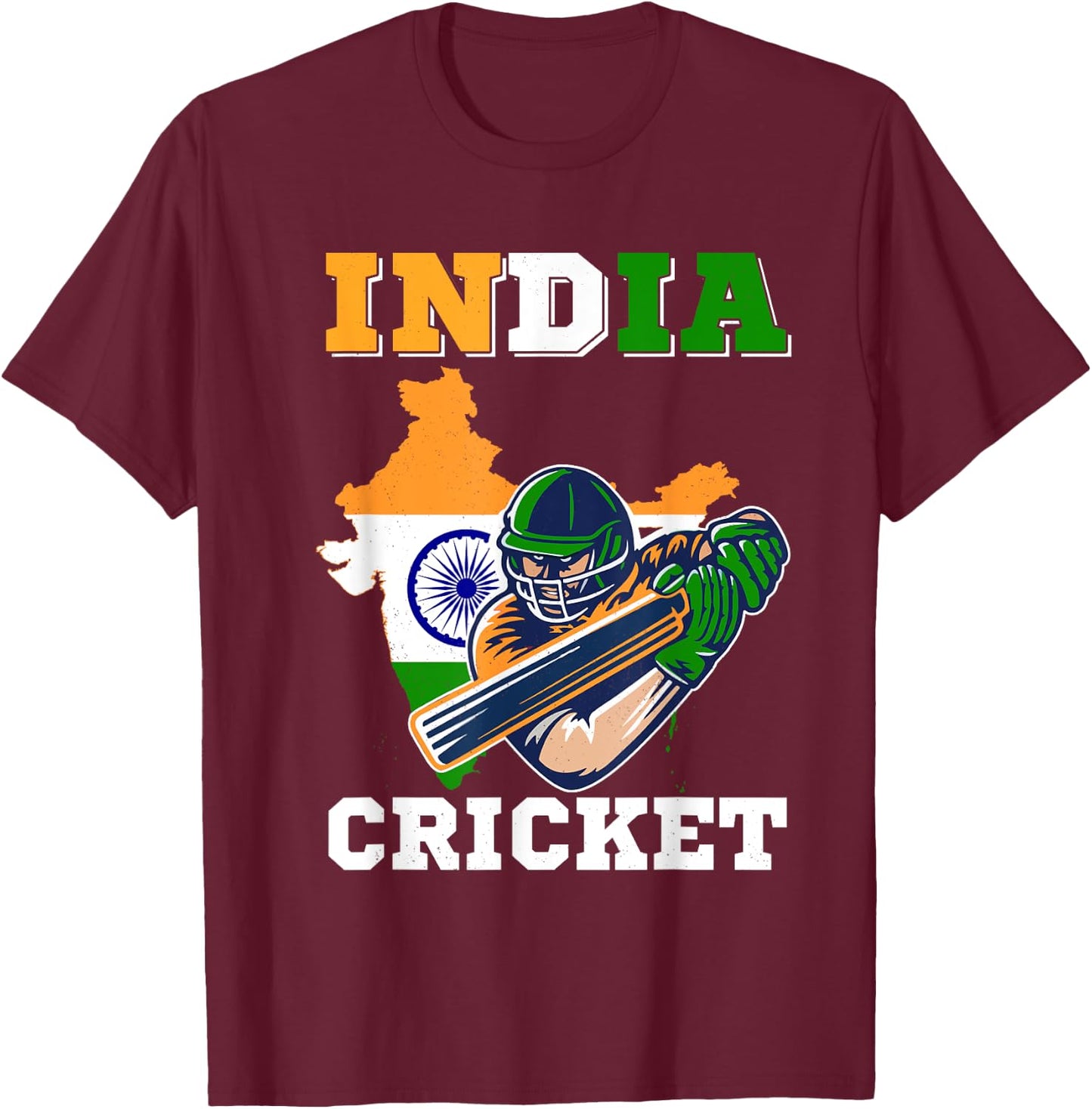 India Cricket Player Flag Jersey Indian Sports T-Shirt - T-Shirt | Maroon