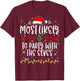 Most Likely to Party With The Elves Family Funny Christmas T-Shirt - T-Shirt | Maroon