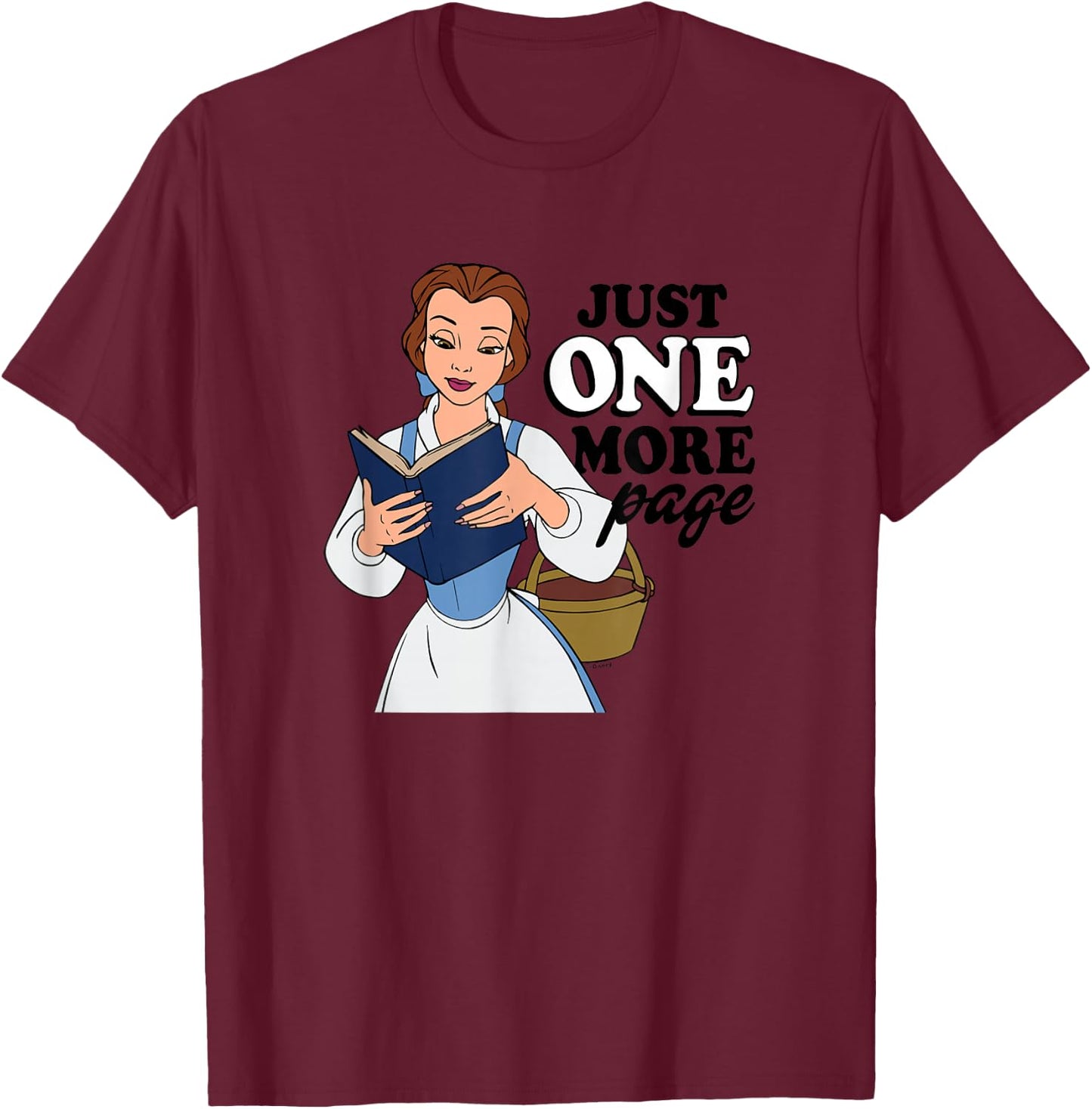 Disney Princess - Belle Just One More Page T-Shirt - T-Shirt | Maroon