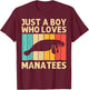 Cool Manatee For Boys Kids Sea Cow Save The Manatees Ocean T-Shirt - T-Shirt | Maroon
