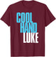 WB100 Cool Hand Luke Bold Vintage Movie Logo T-Shirt - T-Shirt | Maroon