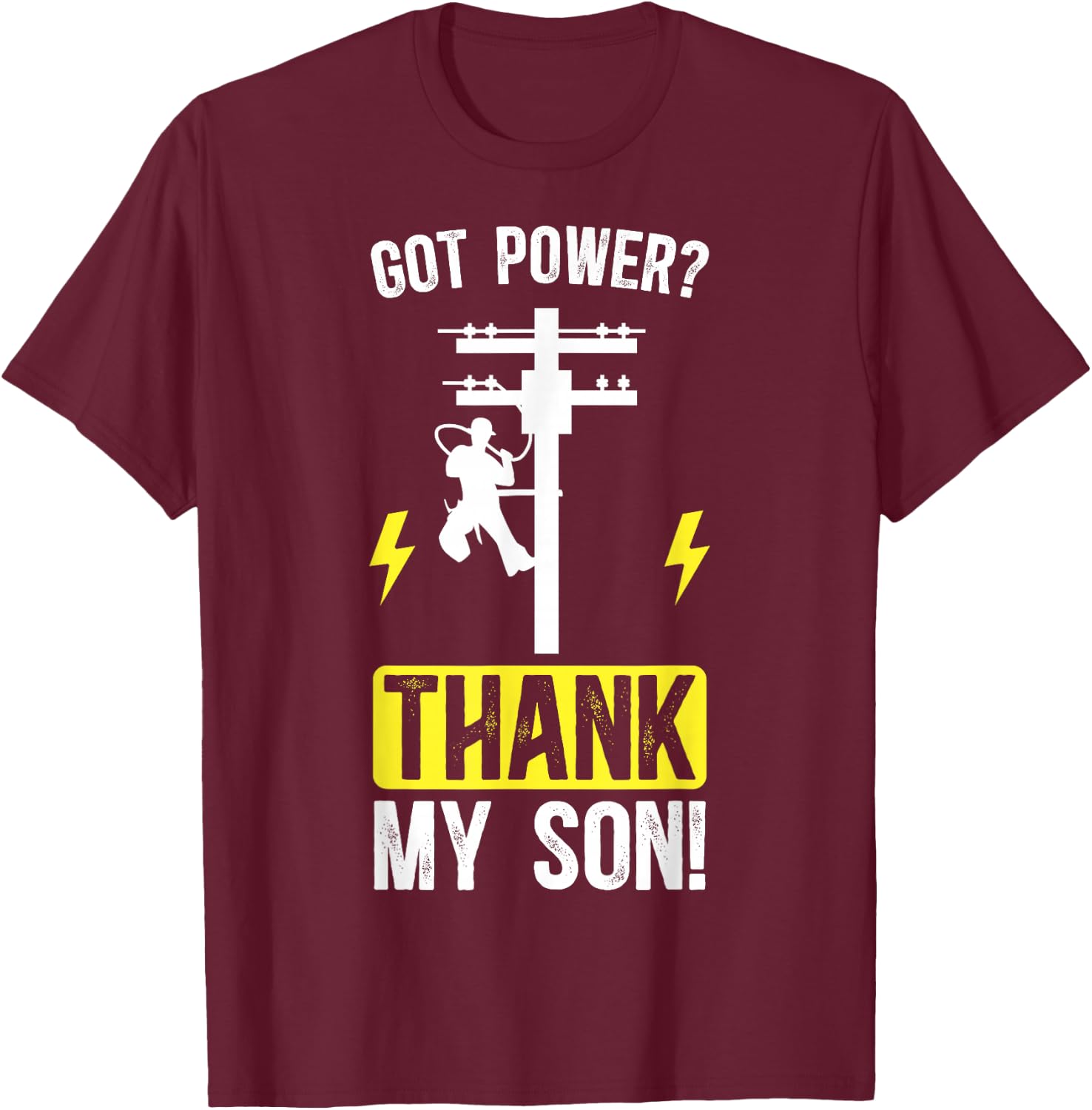 Thank My Son Lineman Mom Of A Lineman Mother Line Mama T-Shirt - T-Shirt | Maroon