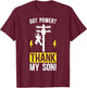Thank My Son Lineman Mom Of A Lineman Mother Line Mama T-Shirt - T-Shirt | Maroon