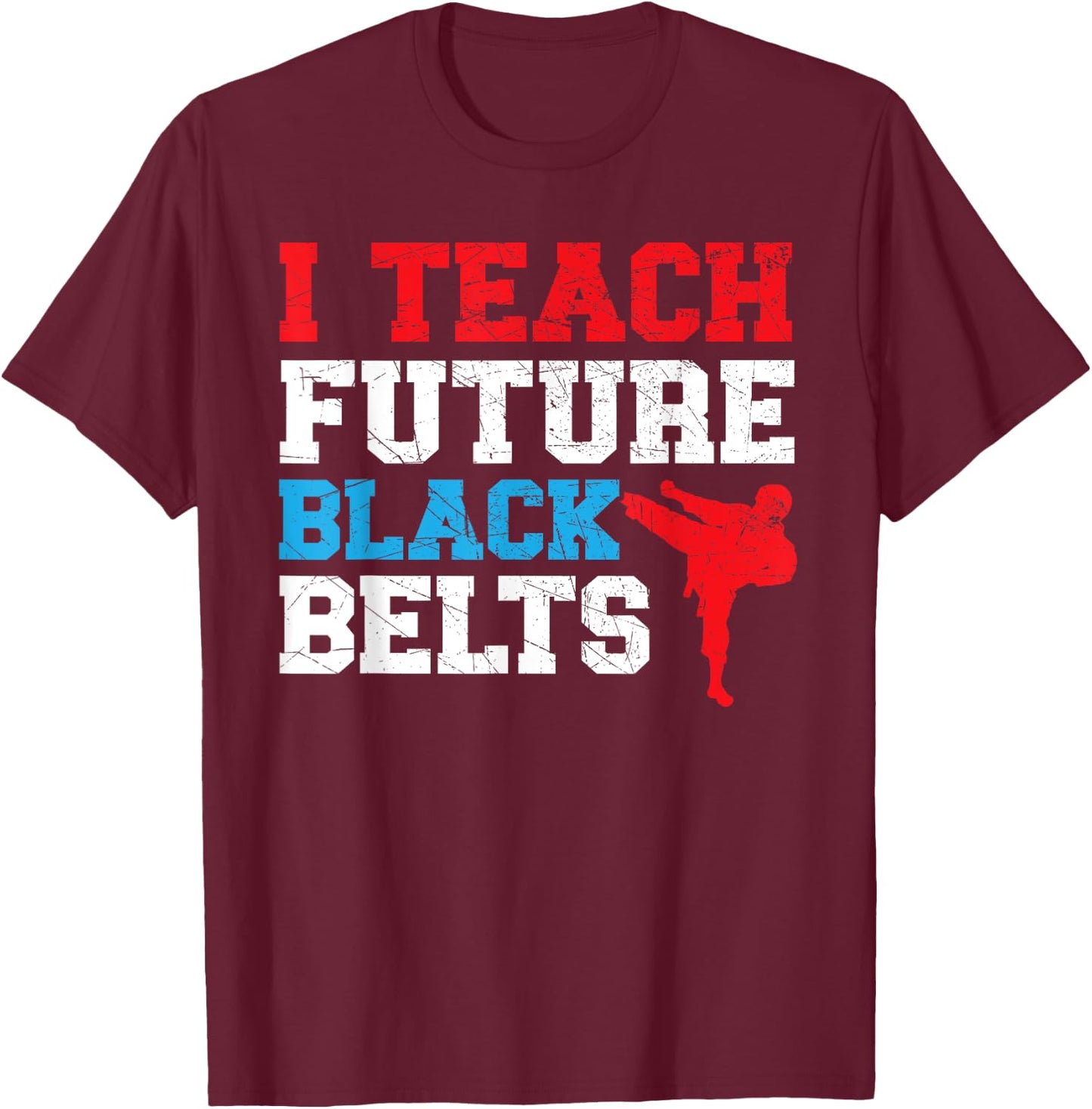 I Teach Future Black Belts Martial Arts Taekwondo T-Shirt - T-Shirt | Maroon