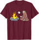 Sloth Roasting Marshmallows At The Campfire T-Shirt - T-Shirt | Maroon