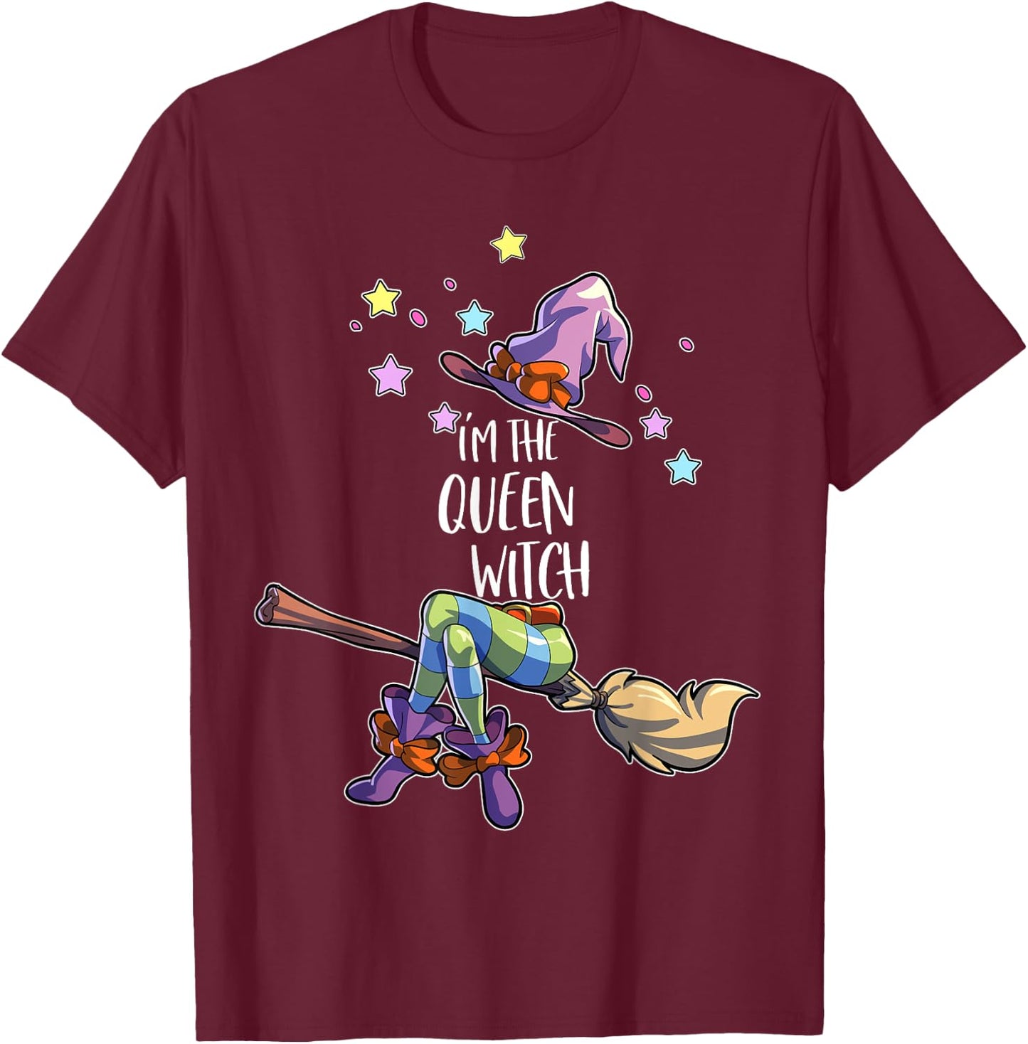 Queen Witch Halloween Group Matching Halloween T-Shirt - T-Shirt | Maroon