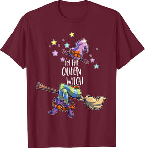 Queen Witch Halloween Group Matching Halloween T-Shirt - T-Shirt | Maroon