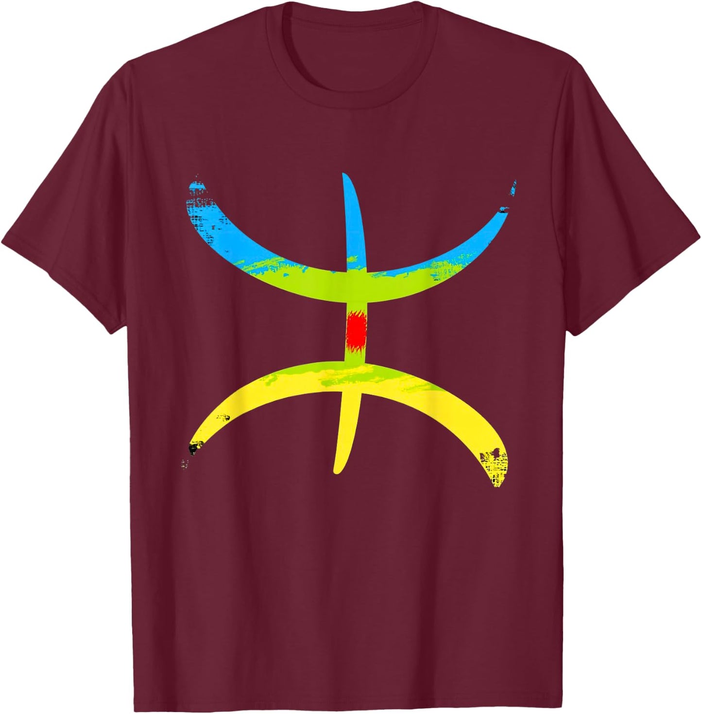 Berber Amazigh Symbol Kabyle Flag T-Shirt - T-Shirt | Maroon