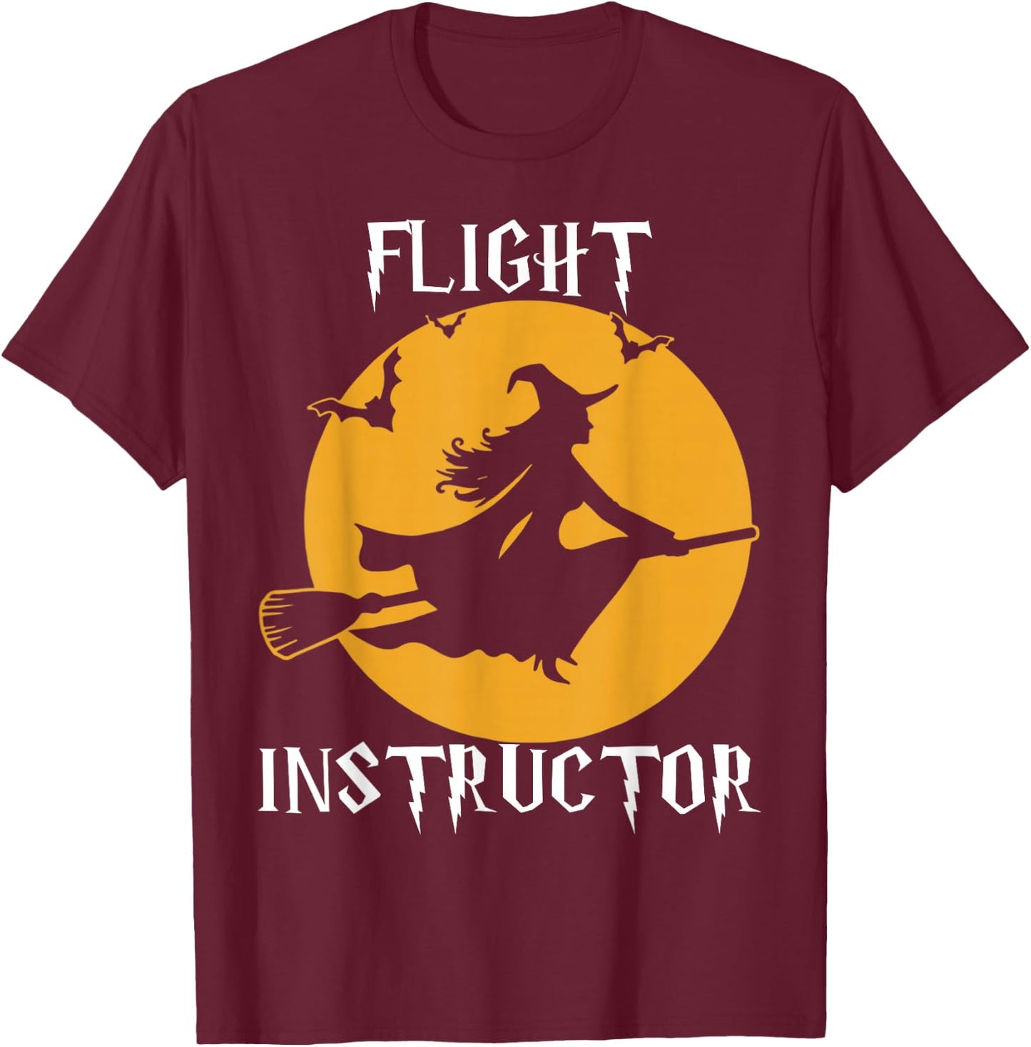 Flight Instructor Witch Halloween T-Shirt - T-Shirt | Maroon