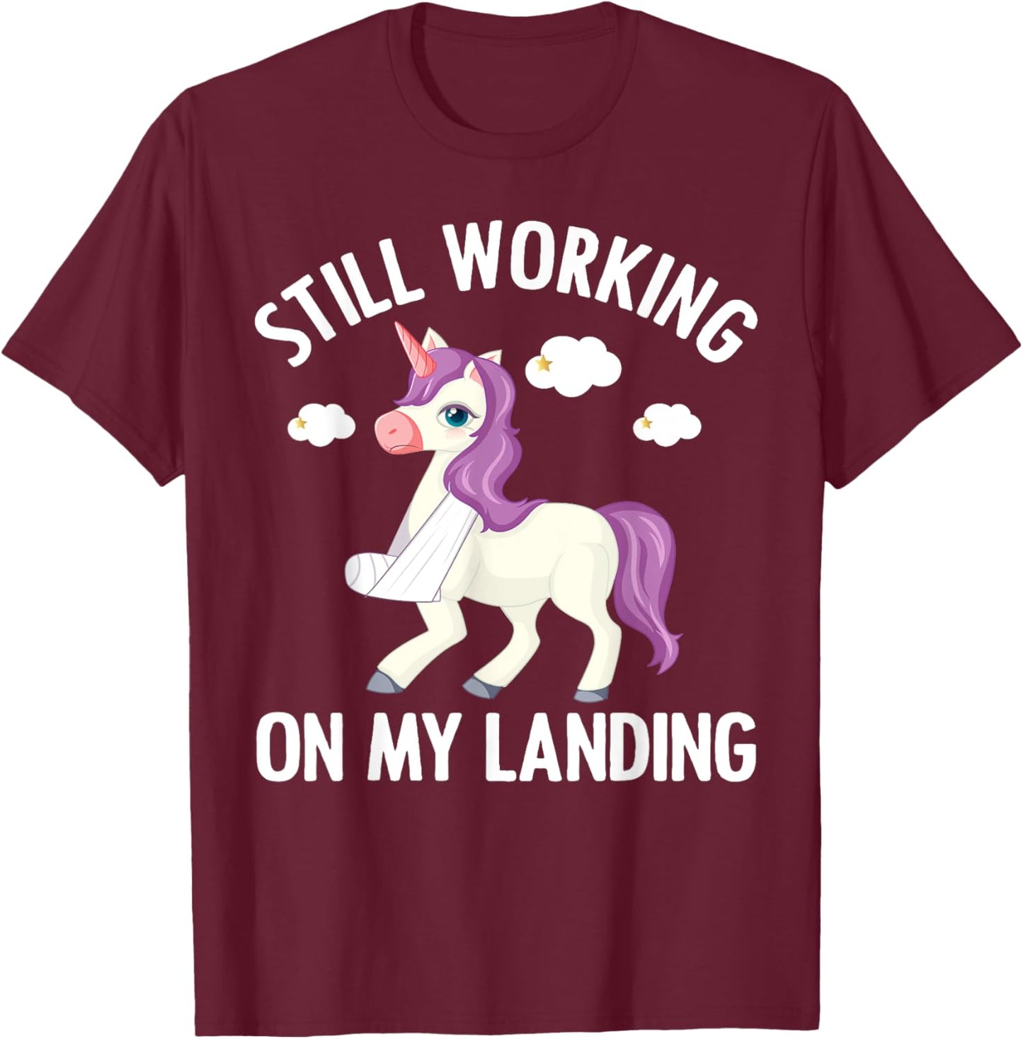 Cool Broken Arm Women Broke Elbow Hand Unicorn T-Shirt - T-Shirt | Maroon