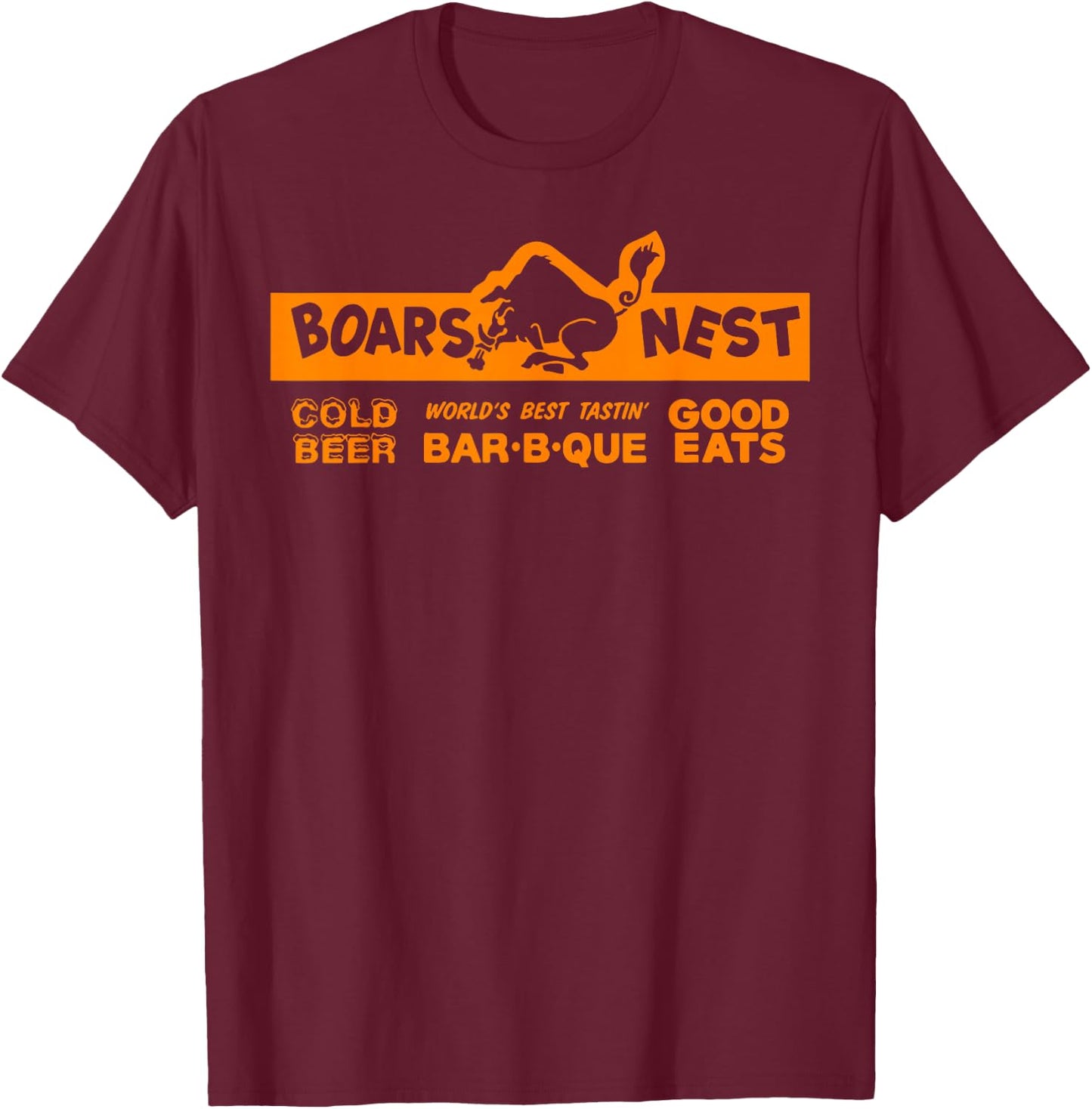 Cold Beer, good eat Boars Nest , Women T-Shirt - T-Shirt | Maroon