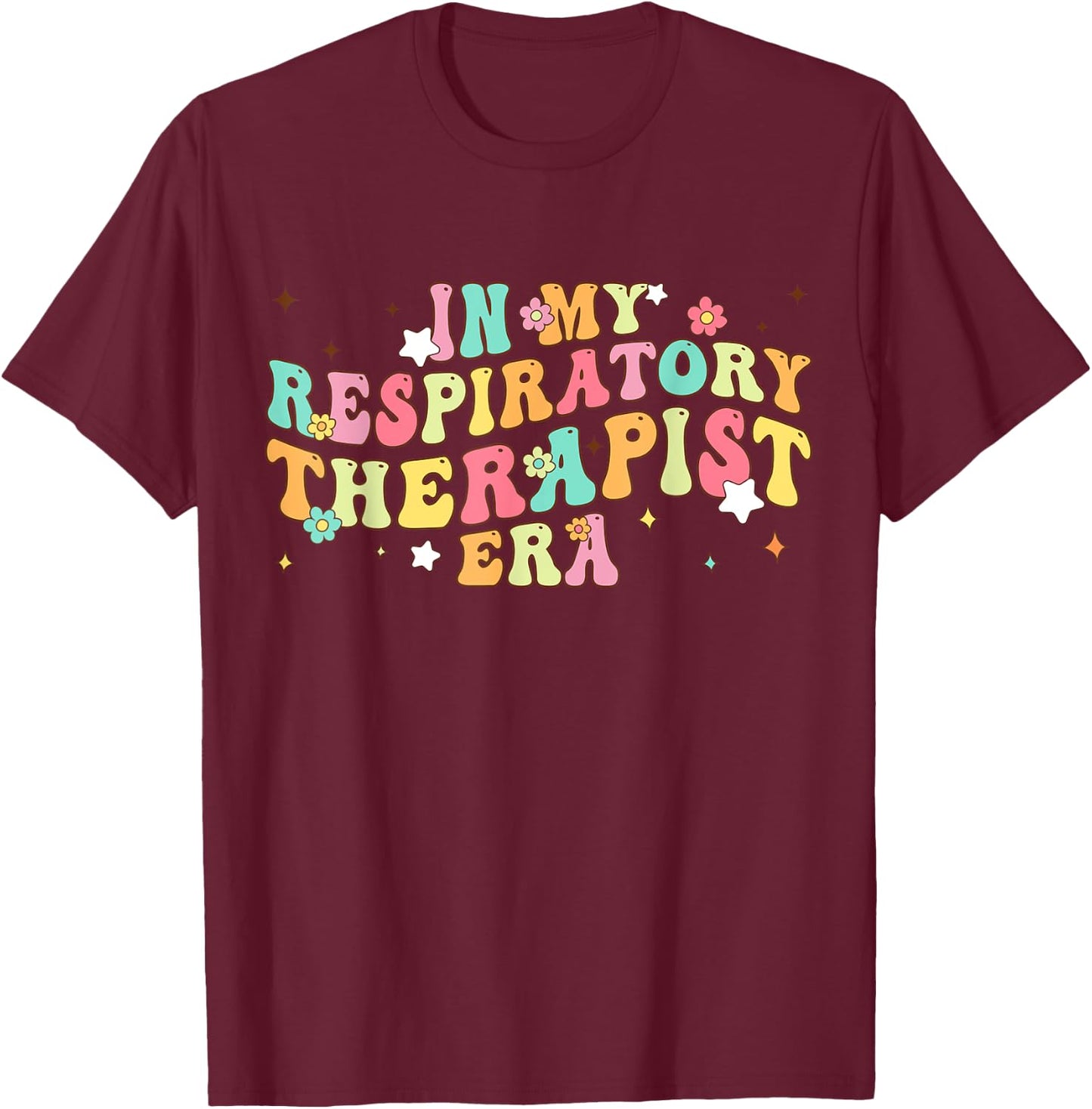Retro In My Respiratory Therapist Era Pulmonologist RT Nurse T-Shirt - T-Shirt | Maroon