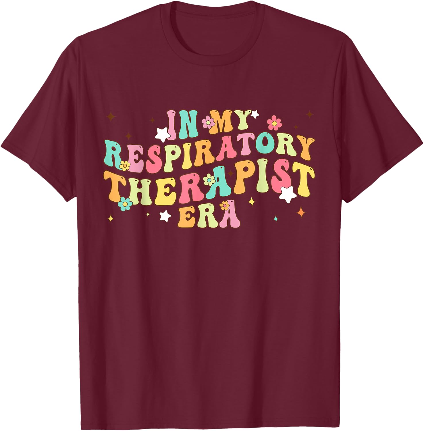 Retro In My Respiratory Therapist Era Pulmonologist RT Nurse T-Shirt - T-Shirt | Maroon