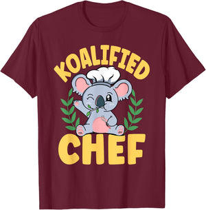 Cute Australian Animal Koala Bears Koalified Chef T-Shirt - T-Shirt | Maroon