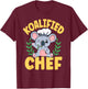 Cute Australian Animal Koala Bears Koalified Chef T-Shirt - T-Shirt | Maroon